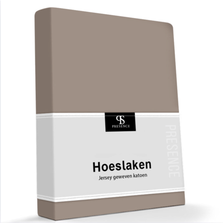 Hoeslaken Katoen Dubbel Jersey - Taupe