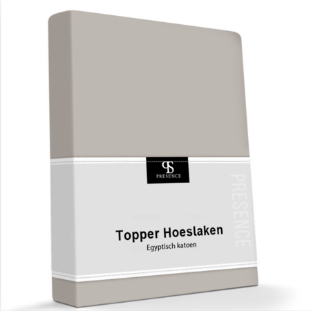 Hoeslaken Egyptisch Katoen Stretch - Topper - Taupe