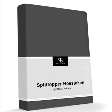 Hoeslaken Egyptisch Katoen Stretch - Splittopper - Antraciet