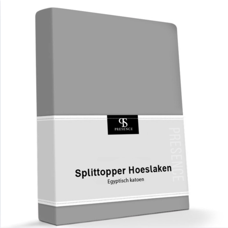 Hoeslaken Egyptisch Katoen Stretch - Splittopper - Grijs