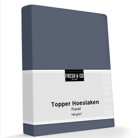 Hoeslaken Flanel - Topper - Navy