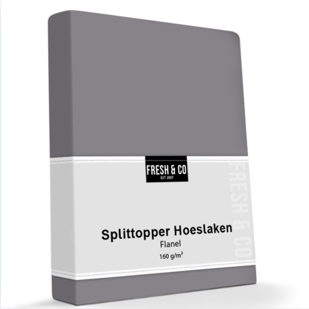 Hoeslaken Flanel - Splittopper - Antraciet