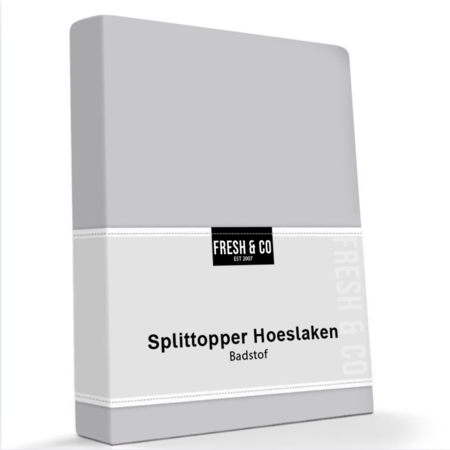 Hoeslaken Luxe Badstof - Splittopper  - Lichtgrijs