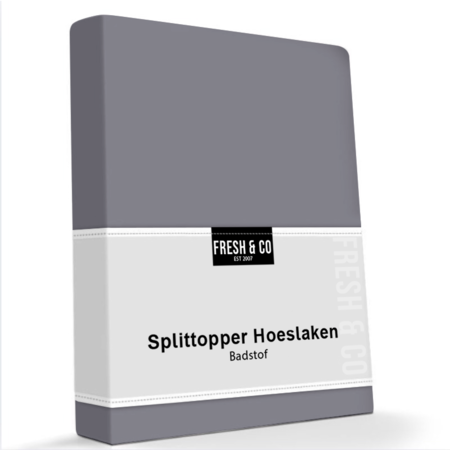 Hoeslaken Luxe Badstof - Splittopper - Antraciet