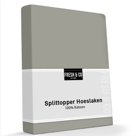 Hoeslaken Katoen - Splittopper - Truffel