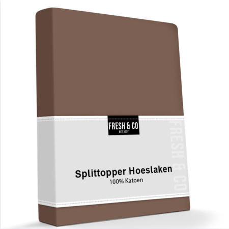 Hoeslaken Katoen - Splittopper - Taupe