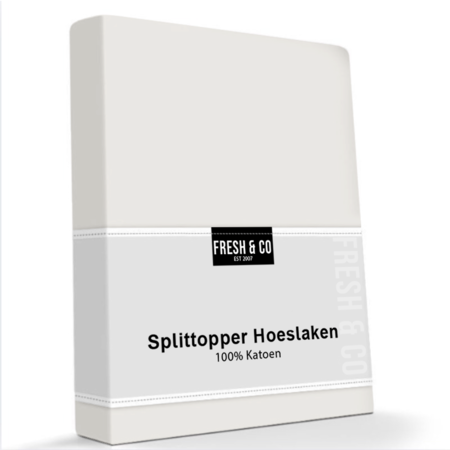 Hoeslaken Katoen - Splittopper - Creme