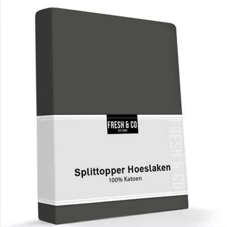 Hoeslaken Katoen - Splittopper - Zwart