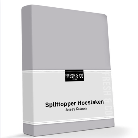 Hoeslaken Katoen Stretch - Splittopper - Lichtgrijs