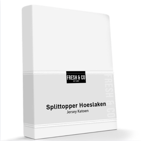 Hoeslaken Katoen Stretch - Splittopper - Wit