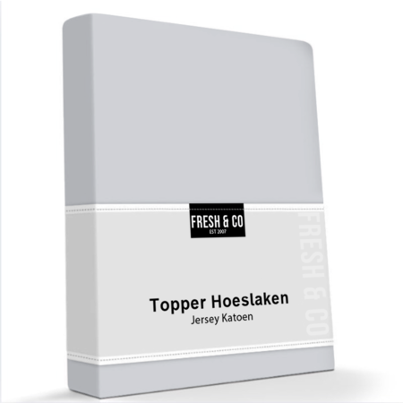 Hoeslaken Katoen Stretch - Topper - Lichtgrijs