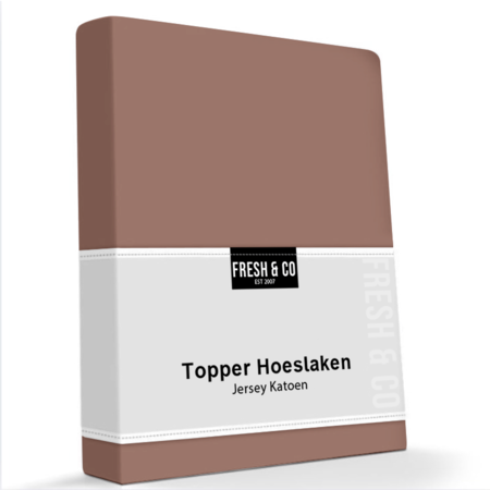 Hoeslaken Katoen Stretch - Topper - Terra