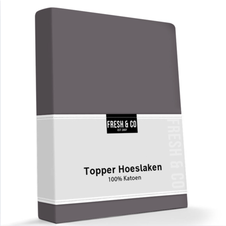 Hoeslaken Katoen - Topper - Antraciet