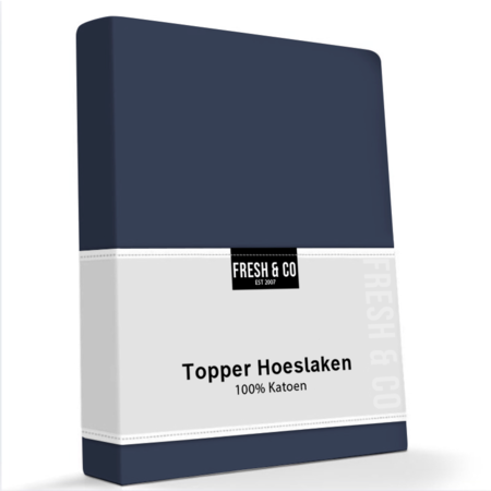 Hoeslaken Katoen - Topper - Navy