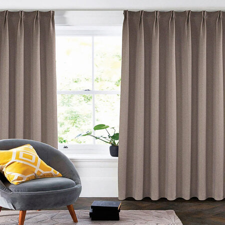 Gordijnen Met Linnen Look 150 Of 300 cm - Haken - Beige