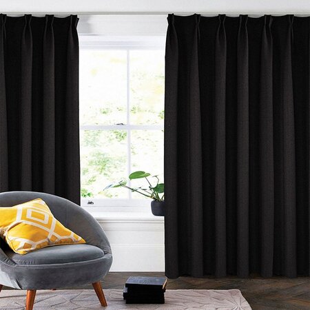 Gordijnen Met Linnen Look 150 Of 300 cm - Ringen - Zwart