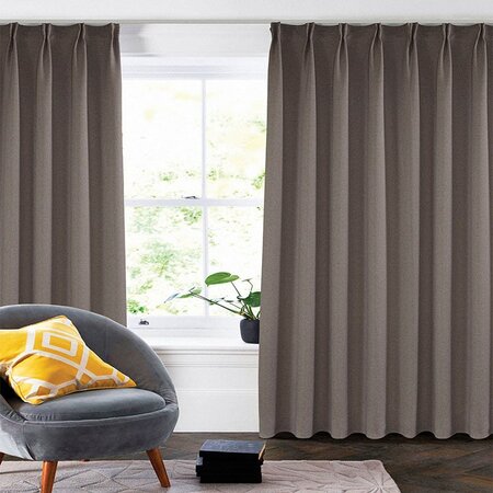 Verduisterende & Isolerende Gordijnen Met Linnen Look 150 Of 300 cm - Haken - Taupe