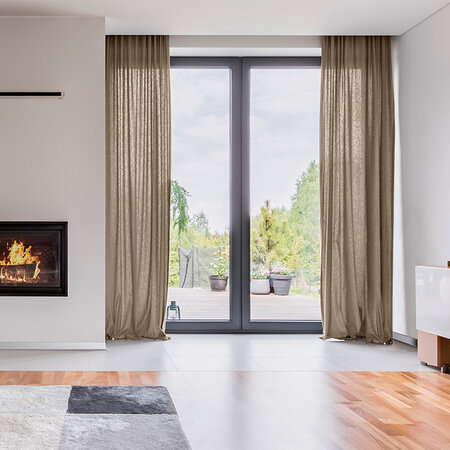 In Between Gordijnen 150 of 300 cm - Haken - Beige