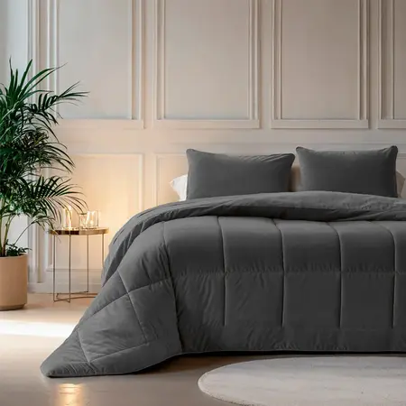 Lazy Dekbed Velvet - Antraciet