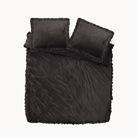 Dekbedovertrek Velvet Ruffles - Zwart
