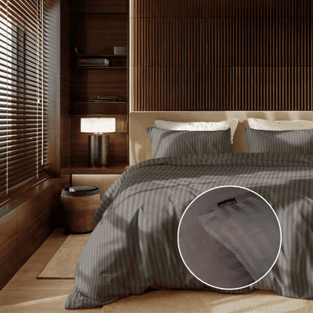 Dekbedovertrek Satijnstreep - Antraciet