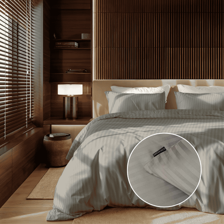 Dekbedovertrek Satijnstreep - Grijs