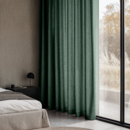 Gordijnen Met Linnen Look 150 Of 300 cm - Haken - Groen