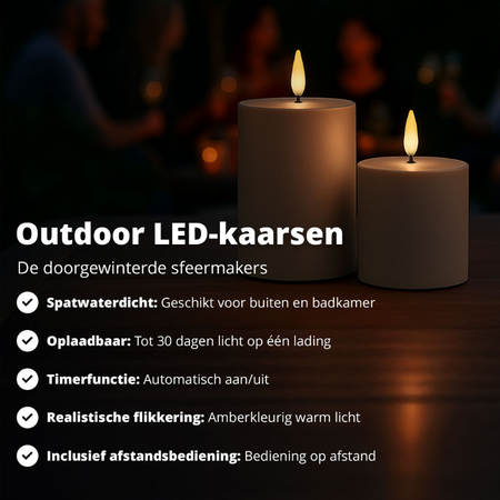 2-PACK Outdoor LED Kaarsen
