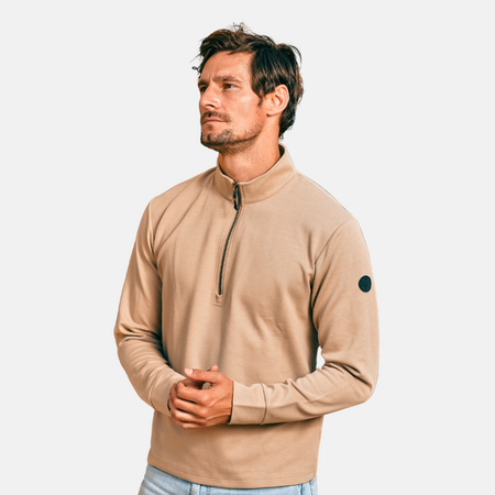 Modieuze Pique Zip Trui