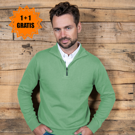 Zip Trui met Overhemdkraag 