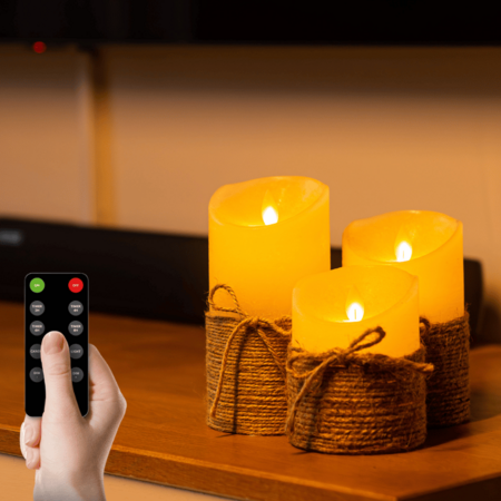 3-PACK LED Kaarsen - Touw