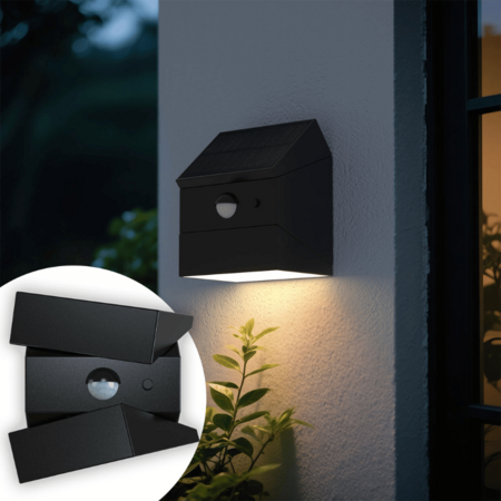 2-PACK Draaibare Solar Wandlamp
