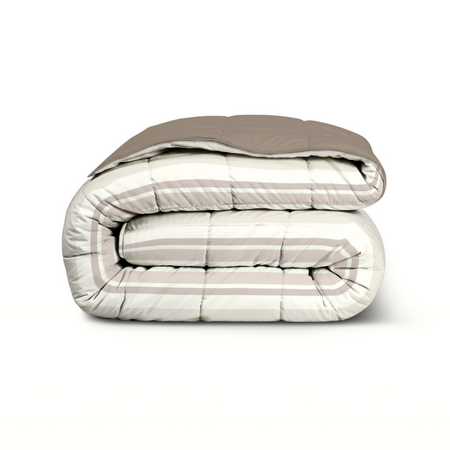 Easy Dekbed Zonder Overtrek - Horizontal Lines - Beige