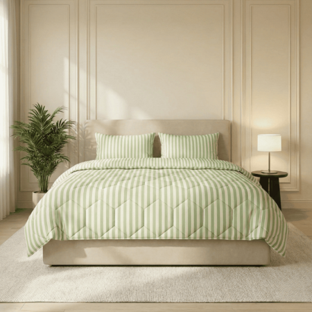 Easy Dekbed Zonder Overtrek - McGregor Streep - Groen