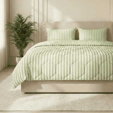 Easy Dekbed Zonder Overtrek - McGregor Streep - Groen