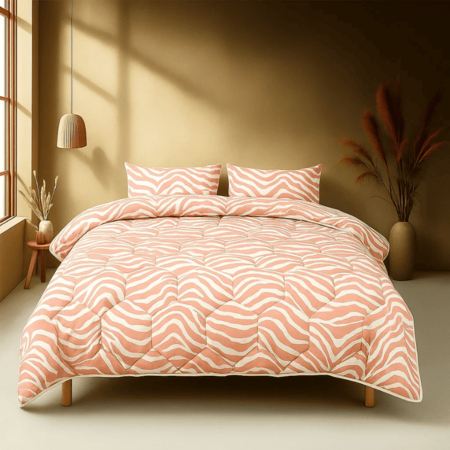 Easy Dekbed Zonder Overtrek - Zebra - Roze