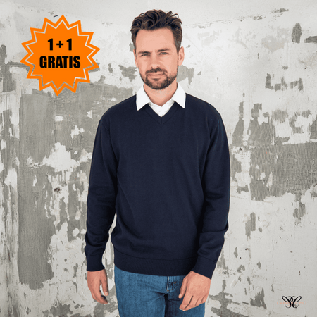 V-Hals Pullover met Overhemdkraag