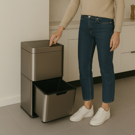 Afvalscheidingsprullenbak met Sensor - 60L