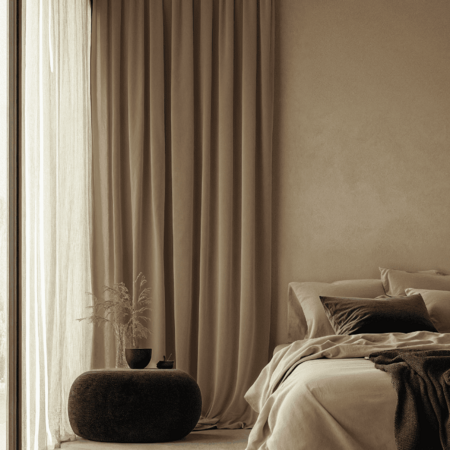 Verduisterende & Isolerende Velvet Gordijnen - 150 of 300 cm - Haken - Licht Taupe