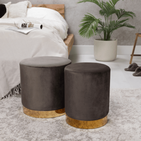 TWEEDE KANS - Poef Belle - Donkergrijs