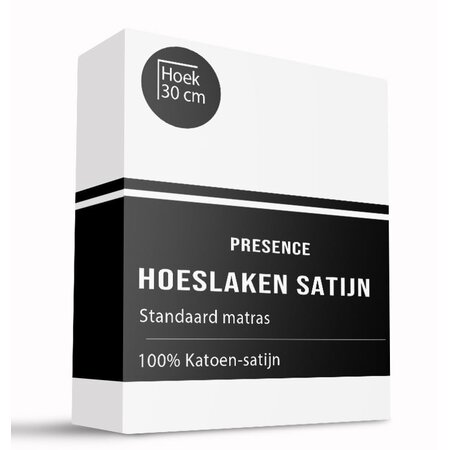 Hoeslaken Katoen Satijn Uni - Wit 