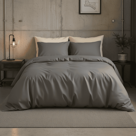 Dekbedovertrek Satijn Uni - Grijs