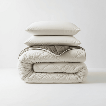 Lazy Dekbed Zonder Overtrek - Crème/Kaki