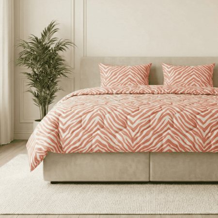 Easy Dekbed Zonder Overtrek - Zebra - Roze