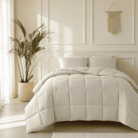 Lazy Dekbed Zonder Overtrek - Percale Katoen - Beige