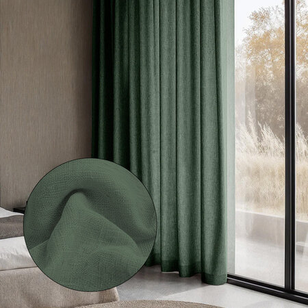 Gordijnen Met Linnen Look 150 Of 300 cm - Haken - Groen