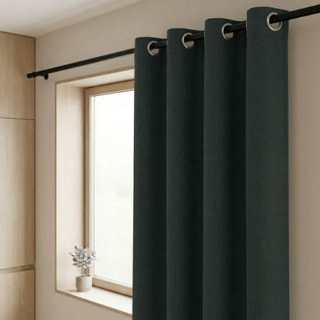 Gordijnen 100% Verduisterend - Ringen - Antraciet
