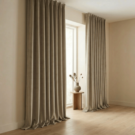 Gordijnen 100% Verduisterend - Haken - Beige