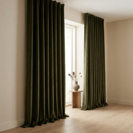 Gordijnen 100% Verduisterend - Haken - Olijfgroen