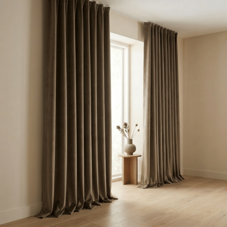 Gordijnen 100% Verduisterend - Haken - Taupe